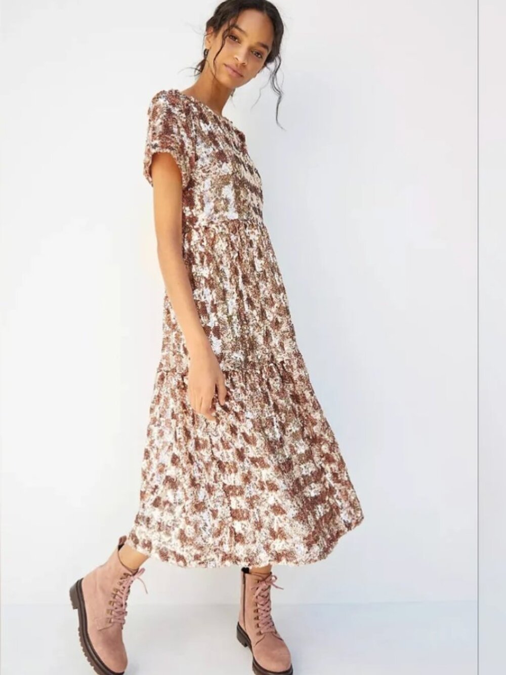 NWT! ANTHROPOLOGIE Maeve Bernadette Sequined Midi Dress Size XS